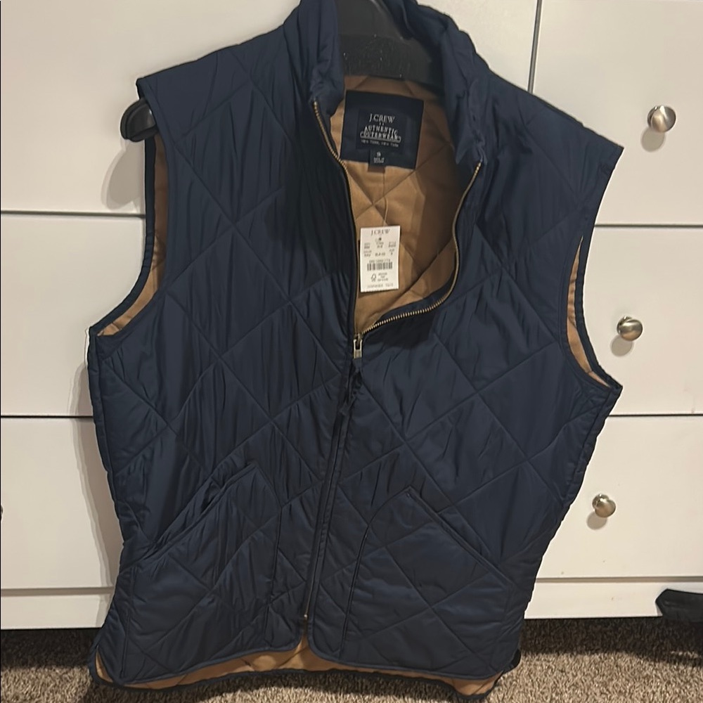 J.Crew Navy Quilted Vest NWT